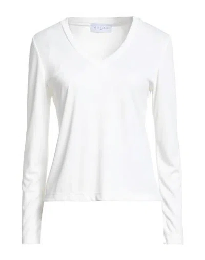 Gaelle Paris Gaëlle Paris Woman T-shirt White Size 4 Modal, Polyester