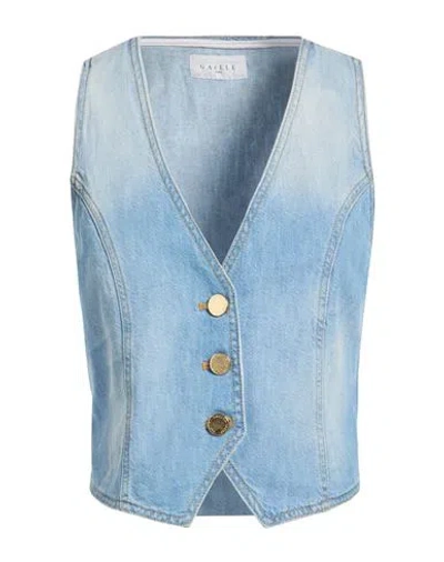 Gaelle Paris Gaëlle Paris Woman Tailored Vest Blue Size 8 Cotton