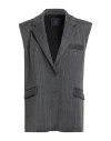 Gaelle Paris Gaëlle Paris Woman Tailored Vest Charcoal Size 8 Polyester, Rayon, Elastane In Gray
