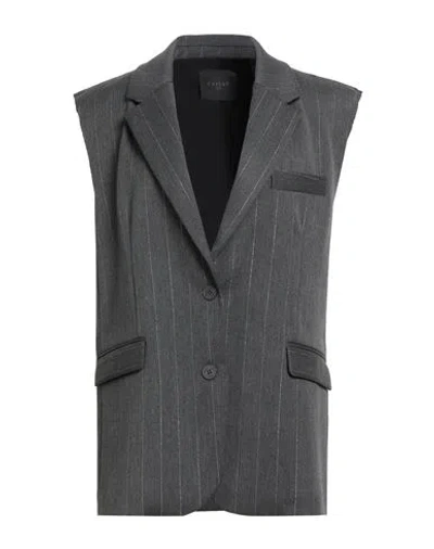 Gaelle Paris Gaëlle Paris Woman Tailored Vest Charcoal Size 8 Polyester, Rayon, Elastane In Gray