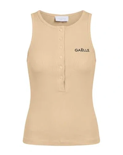 Gaelle Paris Gaëlle Paris Woman Tank Top Beige Size Xs Cotton, Elastane In Sand