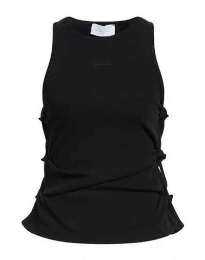 Gaelle Paris Gaëlle Paris Woman Tank Top Black Size 3 Cotton, Elastane