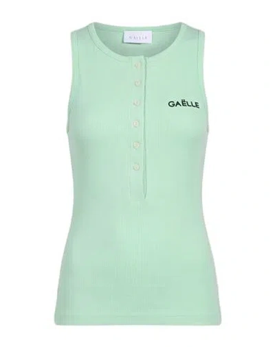 Gaelle Paris Gaëlle Paris Woman Tank Top Light Green Size Xs Cotton, Elastane