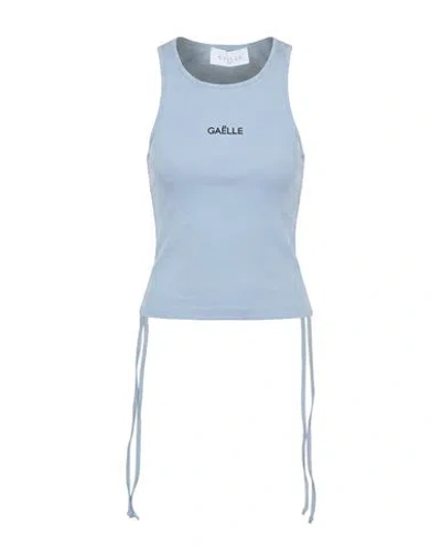 Gaelle Paris Gaëlle Paris Woman Tank Top Sky Blue Size M Cotton, Elastane