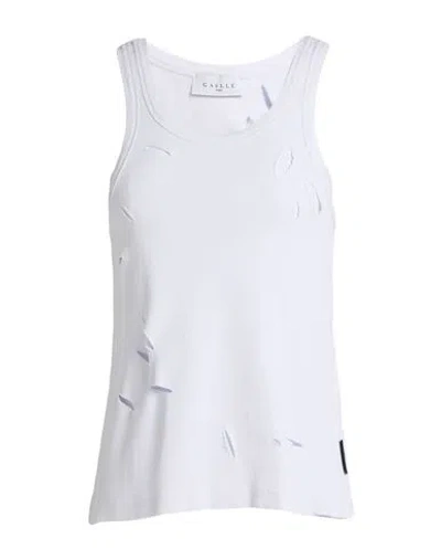 Gaelle Paris Gaëlle Paris Woman Tank Top White Size 1 Polyester, Elastane