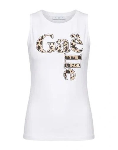 Gaelle Paris Gaëlle Paris Woman Tank Top White Size L Cotton, Elastane