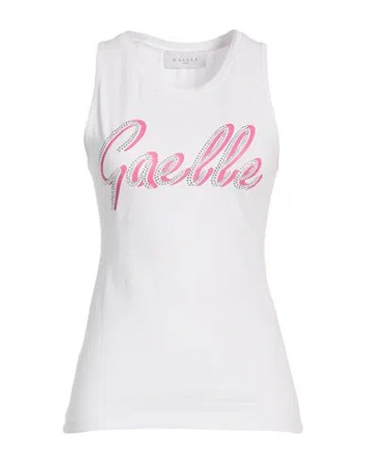 Gaelle Paris Gaëlle Paris Woman Tank Top White Size M Cotton, Elastane