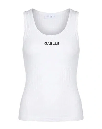 Gaelle Paris Gaëlle Paris Woman Tank Top White Size M Polyester, Viscose, Elastane
