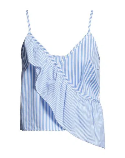 Gaelle Paris Gaëlle Paris Woman Top Azure Size 8 Cotton In Blue