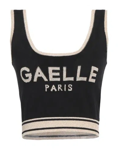 Gaelle Paris Gaëlle Paris Woman Top Black Size 1 Cotton, Viscose, Metallic Fiber, Polyamide