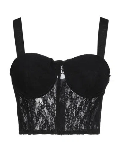 Gaelle Paris Gaëlle Paris Woman Top Black Size 8 Polyamide, Elastane, Polyester