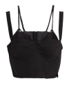 Gaelle Paris Gaëlle Paris Woman Top Black Size 10 Viscose, Polyamide, Elastane, Polyester In Multi