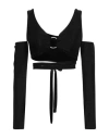 Gaelle Paris Gaëlle Paris Woman Top Black Size 4 Polyamide, Metallic Fiber, Elastane