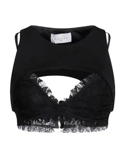 Gaelle Paris Gaëlle Paris Woman Top Black Size 4 Viscose, Polyamide, Elastane