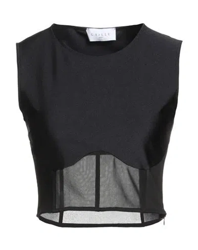 Gaelle Paris Gaëlle Paris Woman Top Black Size 4 Viscose, Polyester, Elastane