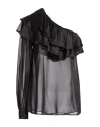 Gaelle Paris Gaëlle Paris Woman Top Black Size 6 Polyester In Blue