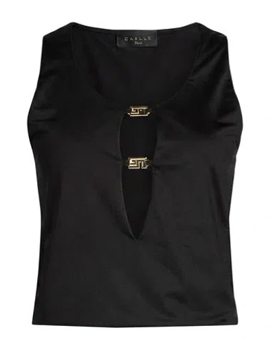Gaelle Paris Gaëlle Paris Woman Top Black Size 6 Polyester, Elastane
