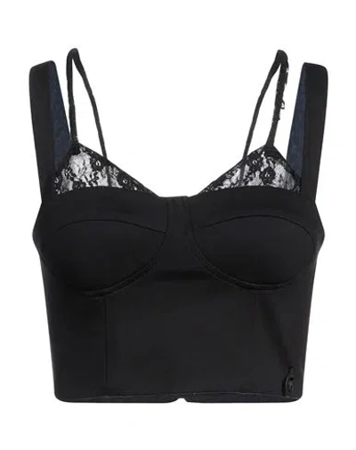 Gaelle Paris Gaëlle Paris Woman Top Black Size 6 Viscose, Polyamide, Elastane