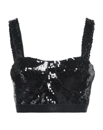 Gaelle Paris Gaëlle Paris Woman Top Black Size 8 Polyester, Elastane