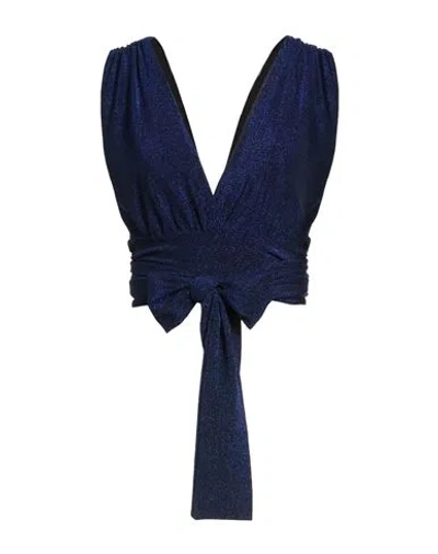 Gaelle Paris Gaëlle Paris Woman Top Blue Size 12 Polyamide, Polyester, Elastane