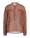 Shop Gaelle Paris Gaëlle Paris Woman Top Brown Size 4 Cotton