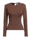 Gaelle Paris Gaëlle Paris Woman Top Brown Size 4 Viscose, Polyamide, Elastane In Brown