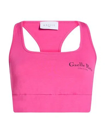 Gaelle Paris Gaëlle Paris Woman Top Fuchsia Size L Cotton, Elastane In Pink