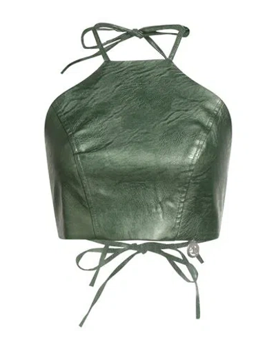 Gaelle Paris Gaëlle Paris Woman Top Green Size 4 Polyurethane