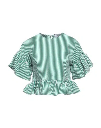 Gaelle Paris Gaëlle Paris Woman Top Green Size 6 Cotton