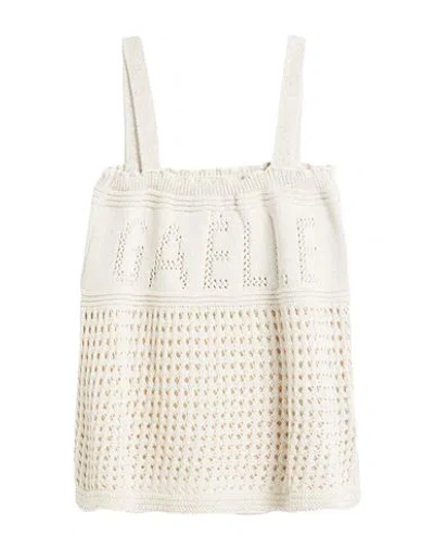 Gaelle Paris Gaëlle Paris Woman Top Ivory Size 1 Acrylic, Cotton, Metallic Fiber In White
