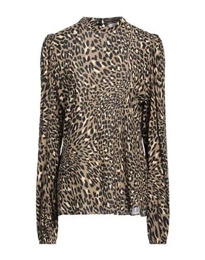 Gaelle Paris Gaëlle Paris Woman Top Khaki Size 4 Viscose, Wool In Beige