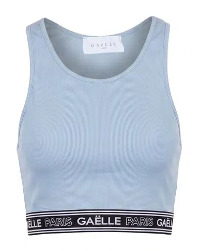 Gaelle Paris Gaëlle Paris Woman Top Light Blue Size S Cotton, Elastane