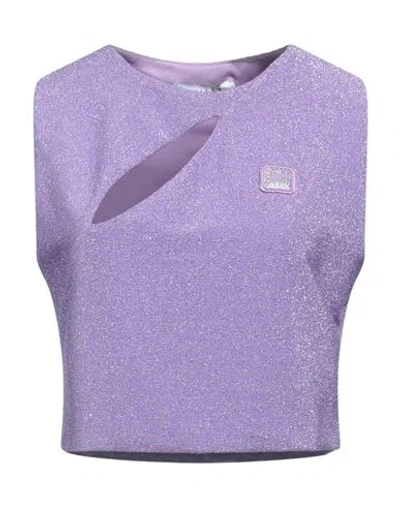 Gaelle Paris Gaëlle Paris Woman Top Light Purple Size 8 Viscose, Polyester, Polyamide, Elastane