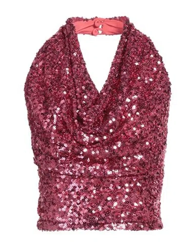 Gaelle Paris Gaëlle Paris Woman Top Magenta Size 8 Polyester, Elastane In Burgundy