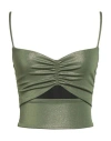 Gaelle Paris Gaëlle Paris Woman Top Military Green Size 10 Polyester, Elastane