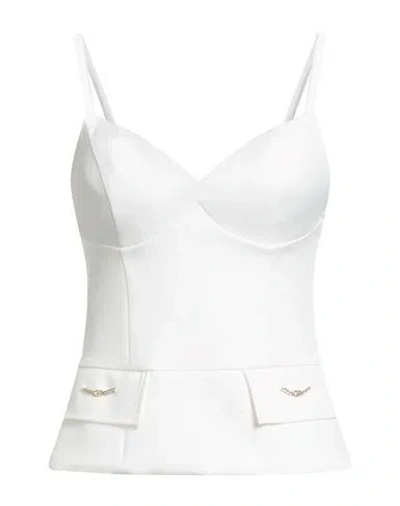 Gaelle Paris Gaëlle Paris Woman Top Off White Size 4 Polyester, Elastane