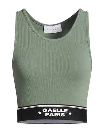 Gaelle Paris Gaëlle Paris Woman Top Sage Green Size S Cotton, Elastane