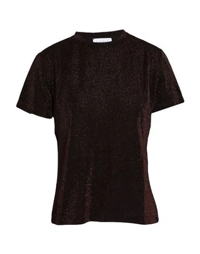 Gaelle Paris Gaëlle Paris Woman T-shirt Black Size 3 Viscose, Polyester, Polyamide In Brown