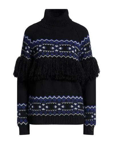 Gaelle Paris Gaëlle Paris Woman Turtleneck Black Size 1 Acrylic, Viscose, Wool, Alpaca Wool, Metal Fiber