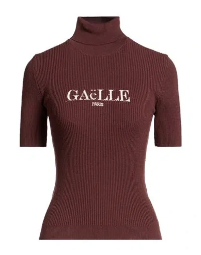 Gaelle Paris Gaëlle Paris Woman Turtleneck Brown Size 3 Viscose, Polyester, Polyamide