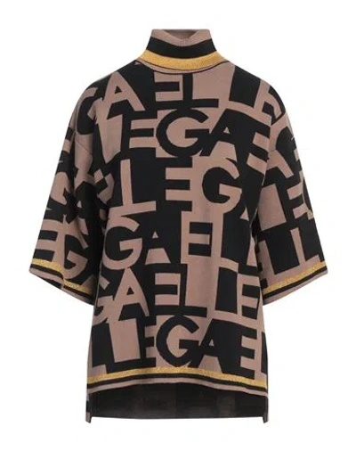 Gaelle Paris Gaëlle Paris Woman Turtleneck Camel Size 1 Viscose, Polyester, Polyamide In Beige