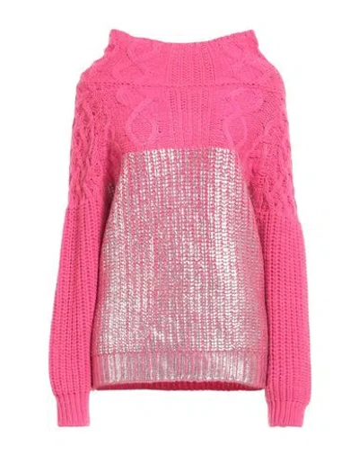 Gaelle Paris Gaëlle Paris Woman Turtleneck Fuchsia Size 3 Acrylic, Polyester In Pink
