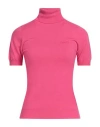 Gaelle Paris Gaëlle Paris Woman Turtleneck Fuchsia Size 2 Viscose, Polyester, Polyamide In Pink
