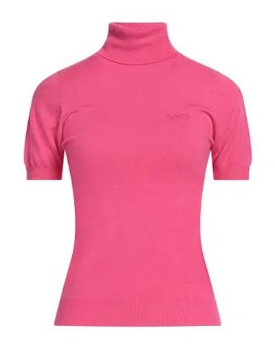 Gaelle Paris Gaëlle Paris Woman Turtleneck Fuchsia Size 2 Viscose, Polyester, Polyamide In Pink