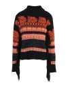 Gaelle Paris Gaëlle Paris Woman Turtleneck Orange Size 2 Acrylic, Mohair Wool, Wool, Alpaca Wool, Cotton In Orange