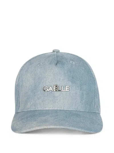 Gaelle Paris Logo-plaque Denim Hat In Blue