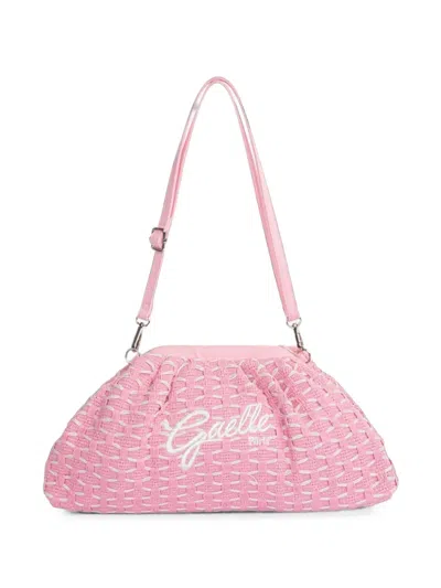Gaelle Paris Maxi Woven-effect Pochette Shoulder Bag In Orange