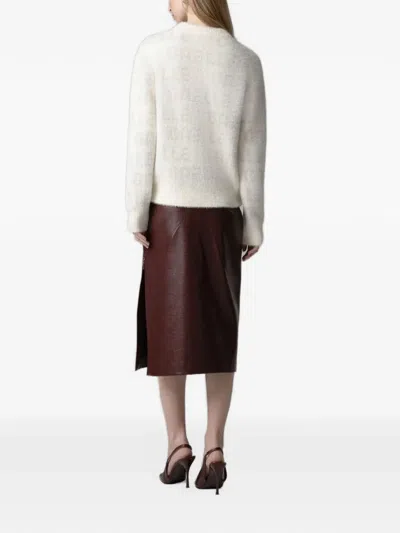 Gaelle Paris Side-zip Pencil Midi Skirt In Burgundy