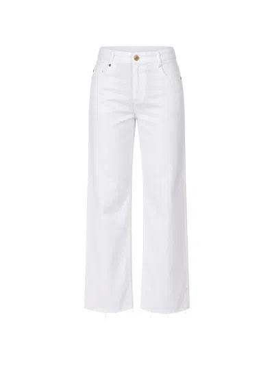 Gaelle Paris Strass-embellished Raw-cut Jeans In White