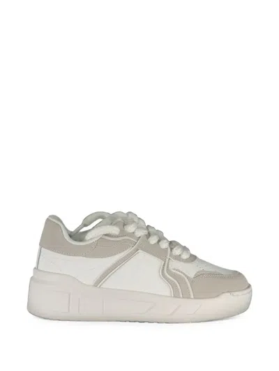 Gaelle Paris Suede-panelled Platform Sneakers In White